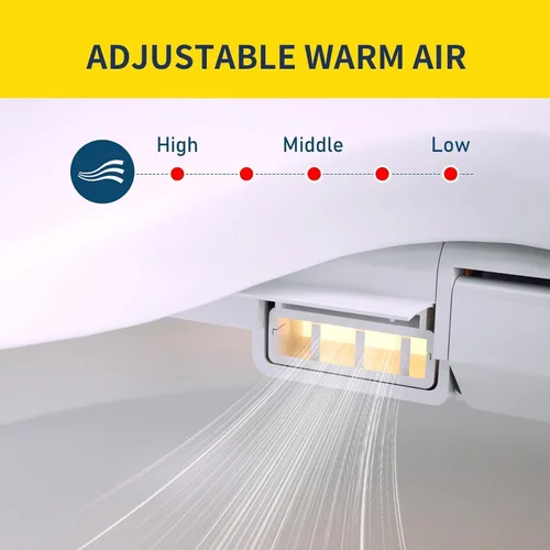 Miniatura 3 de Asiento de inodoro con bidé, agua caliente ilimitada inteligente, asiento para inodoro calefactado electrónico con control remoto, lavado turbo