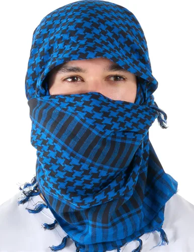 Miniatura 37 de LOVARZI Shemagh Cottons Arab Keffiyeh - Bufanda militar táctica para cabeza y cuello
