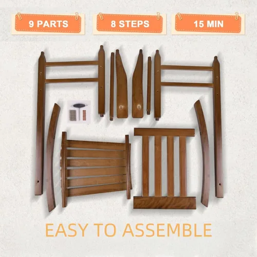 Miniatura 4 de Juego de 2 mecedoras para niños pequeños, de madera, cómodas, muebles para guardería, dormitorio, sala de estar, sala de lectura al aire libre, de 6