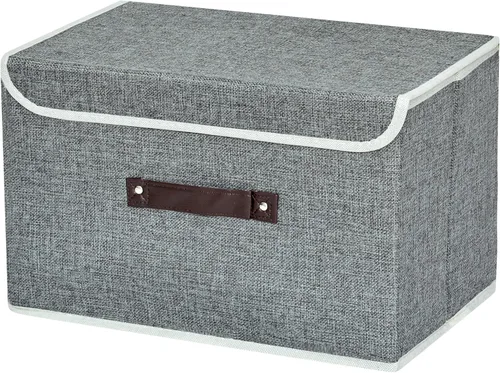 Miniatura 11 de Contenedor de almacenamiento para estantes, cestas rectangulares para armario, caja plegable con asas, color beige, cestas de estante, cajas