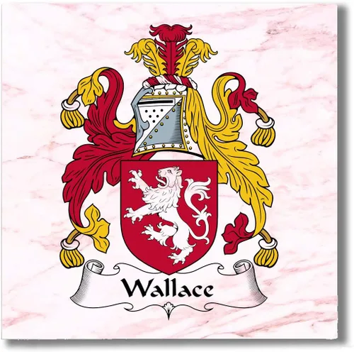 Miniatura 4 de Carpe Diem Designs Wallace Family Crest/Escudo de Armas de cerámica para posavasos, placa caliente, salvamanteles o acento decorativo