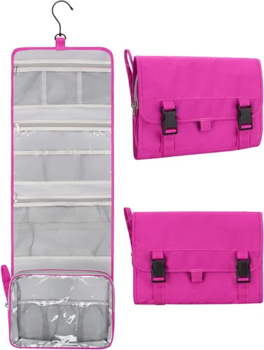 Miniatura 9 de Pequeña bolsa de aseo colgante para hombres y mujeres, organizador colgante portátil para kit de ducha de tamaño de viaje, accesorios de maquillaje