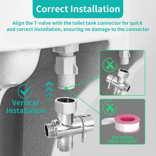 Miniatura 5 de BARROCK Pulverizador de bidé para inodoro, rociador de mano con chorro para inodoros existentes con manguera de bidé, presión de agua ajustable