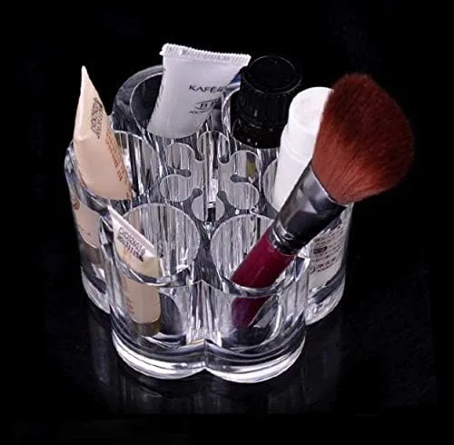 Miniatura 4 de Organizador de almacenamiento de maquillaje de lápiz labial acrílico, soporte para brochas de maquillaje con 7 ranuras individuales para pinceles
