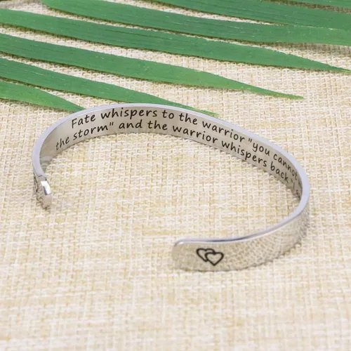 Miniatura 2 de JoycuFF - Pulseras de acero inoxidable para mujer con frase inspiradoramantra (en inglés) oculta, un regalo para mostrarle tu apoyo a tus amigos