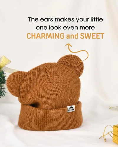 Miniatura 3 de FURTALK Baby Beanie Winter Hat with Bear Ear for Infant Toddler Boys Girls Soft Knitted Skull Cap