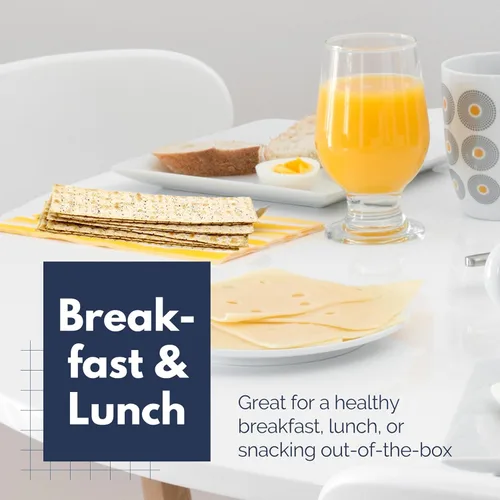 Miniatura 7 de Snacktery Everything Flatbread Crackers - Galletas finas totalmente naturales en 8 paquetes que se mantienen frescos, galletas de pan planas