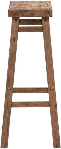 Miniatura 5 de Boraam Sonoma Taburetes de Bar de Cocina tipo Silla de Montar sin Respaldo - Madera de Granero con Acabado Cepillado - Juego de 2