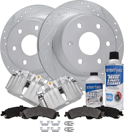 Miniatura 40 de Detroit Axle - Rotores de freno para Ford Mustang 2015, 2016, 2017, 2018, 2019, 2020, 2021, 2022, 2023, repuesto de rotores de freno de disco