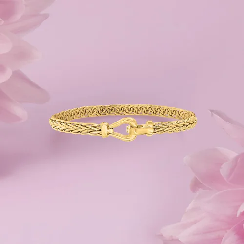 Miniatura 5 de Ross-Simons Pulsera de eslabones de trigo de oro amarillo de 14 quilates