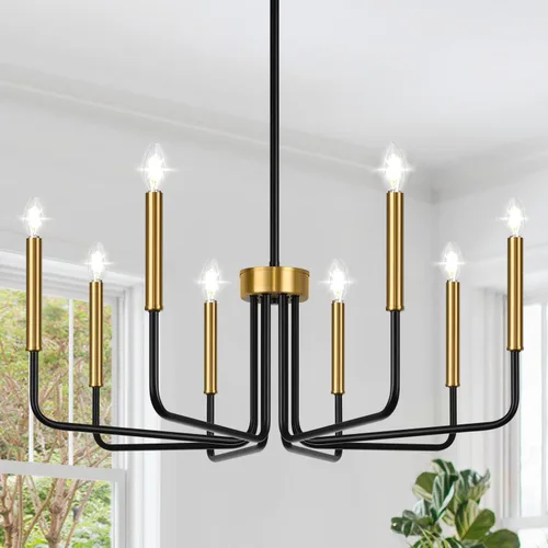 Miniatura 11 de Lynnoland - Candelabros de 6 luces de granja para comedor, accesorios de iluminación colgantes, lámparas industriales modernas para dormitorio
