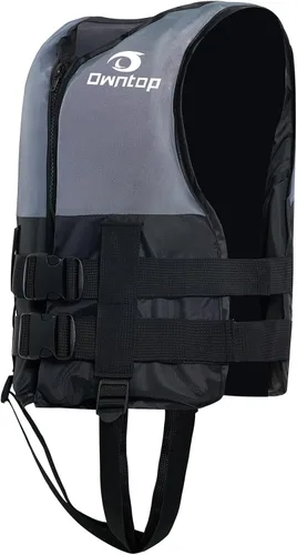 Miniatura 11 de Owntop Chaquetas de natación para niños y adultos de 50 a 125 libras de hebillas dobles, cremallera y correa de entrepierna, chaleco de esquí ligero