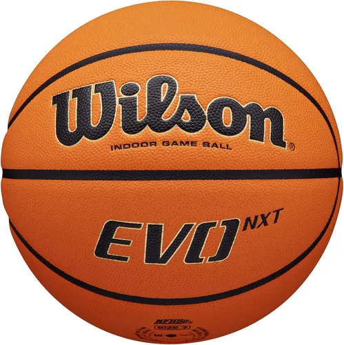 Miniatura 2 de Wilson NCAA Evo NXT Balones de Baloncesto Oficiales para Juegos en Interiores - Tamaños 6 y 7 Negro/Naranja