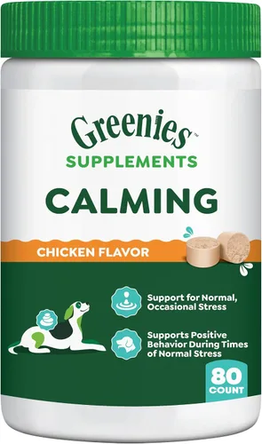 Miniatura 16 de Greenies Suplementos masticables calmantes para perros sabor a pollo, 7.3 oz. Contenedor de 40