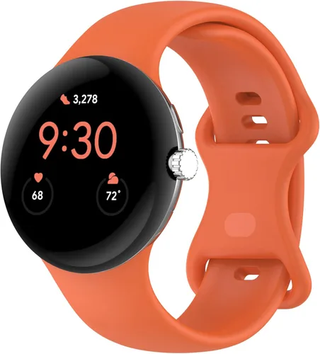 Miniatura 30 de Correa Compatible con Google Pixel Watch 1/2/3/4 (41mm), Pulsera de Reemplazo de Silicona Suave Deportiva para Google Pixel Watch 41mm Negro