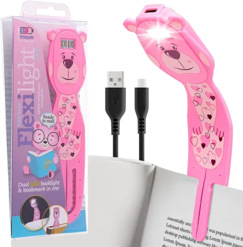 Miniatura 11 de Gifts for Readers & Writers Luz de libro recargable, luz de lectura con clip para cama, Flexilight 2 en 1 y marcapáginas, 12 horas de luz una vez