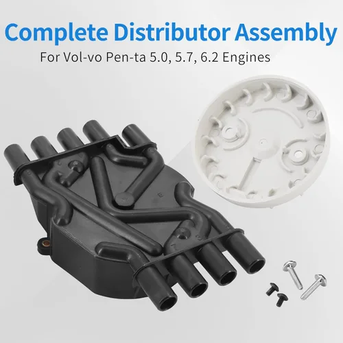 Miniatura 4 de V8 Kit de tapa y rotor para motores Mercruiser y Volvo Penta 5.0, 5.7, 6.2, 350 MAG MPI 5.0 5.7 GXI GI - 898253T29, 8M0060495, 3858975, 3858977