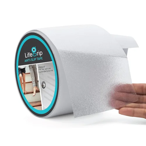 Miniatura 13 de Lifegrip - Cinta de tracción antideslizante, 4 pulgadas x 38 pies, mejor agarre, fricción, adhesivo abrasivo para escaleras, peldaños de pisada