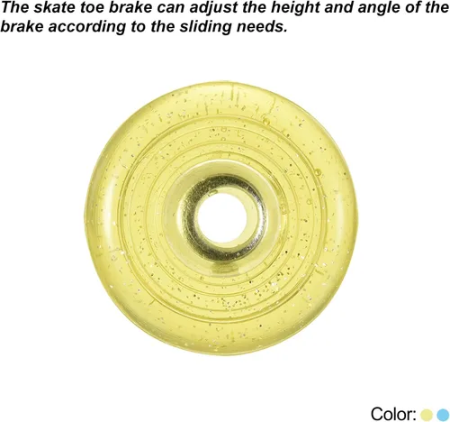 Miniatura 4 de PATIKIL Topes de dedo del pie para patines con destornillador, tapones de freno de goma, bloque para accesorios de repuesto Azul Amarillo