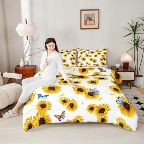 Miniatura 16 de Erosebridal Juego de edredón de perezoso tamaño individual, bonito edredón de plumón de perezoso en árbol para niños y niñas, juego de ropa de cama