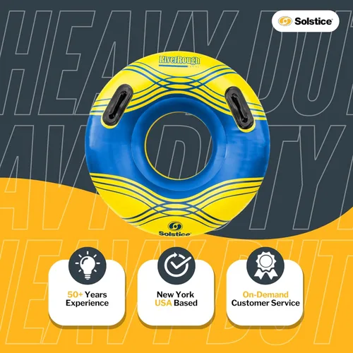 Miniatura 7 de SOLSTICE Flotador inflable para río, balsa de río, flotador, tubo de piscina, 1 persona, tamaño de 42 pulgadas, asas de agarre para ríos, lago