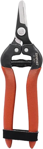 Miniatura 2 de Zenport H301 - Cizalla de cosecha, hoja corta de acero al carbono recta, naranja