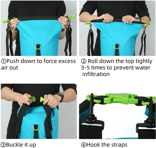 Miniatura 7 de ROCK CLOUD Bolsa seca impermeable de 20L para kayak, rafting, navegación, playa, surf, natación, canoa, camping, senderismo, pesca, esquí