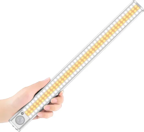 Miniatura 9 de goodland Iluminación debajo del gabinete, 80 luces LED para armario, luces con sensor de movimiento, recargable por USB, regulable, barra de luz