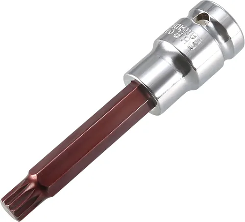 uxcell 1/2" Drive x M10 (0.394 pulgadas) Triple Square Spline Bit Socket, S2 Brocas de acero CR-V Sockets 4" Longitud Uso con llave de trinquete,