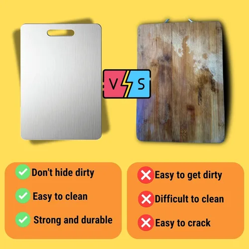Miniatura 4 de Tabla de cortar de titanio, tablas de cortar de titanio 100% puro para cocina – antiadherente, de grado alimenticio, higiene y durabilidad