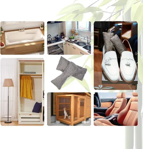Miniatura 4 de 12 paquetes de bolsas purificadoras de aire natural, desodorante de zapatos y eliminador de olores, carbón de bambú activado 100% natural no tóxico