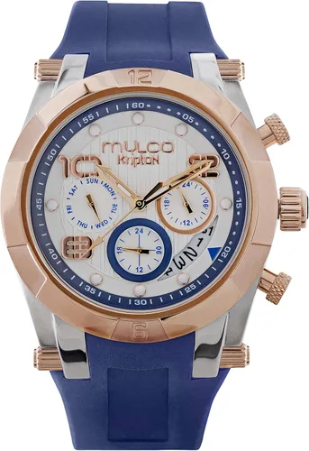 MULCO Ilusion Watches for Women Analog Quartz Watch, Crystal Accents and Rose Gold Watch Accent with Pearl Finish, Water Resistant, Silicone Band