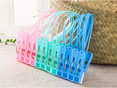 Miniatura 4 de Pequeñas pinzas de plástico para ropa para ropa, tendederos de secado amplios, perneras para manta, sábanas, clips para toallas, abrazaderas