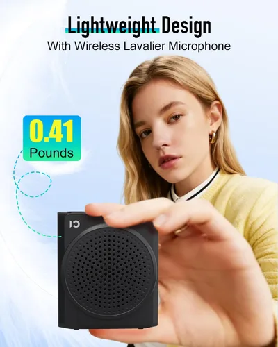 Miniatura 6 de SHIDU Amplificador de voz portátil de 18 W para profesores, amplificador de voz con micrófono de solapa inalámbrico, micrófono Bluetooth y altavoz