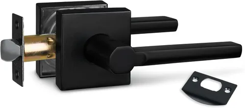 Miniatura 52 de NEWBANG Palanca de puerta de cama/baño para privacidad Baño e interior Manija de cerradura de puerta en negro mate envejecido, HD1601-DB-BK-1P