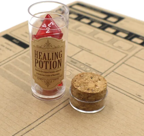 Miniatura 4 de Botella de dados de poción curativa D4 - Accesorio para juegos de rol D&D