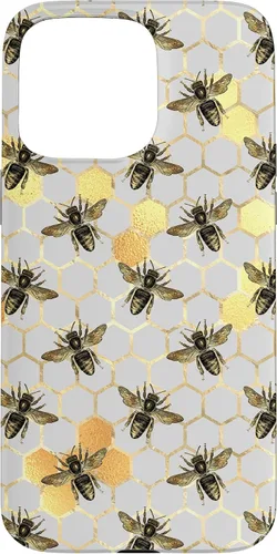 Miniatura 29 de iPhone 12 Pro Max Bumble Bee - Honeycomb Apicultor amarillo Abeja patrón caso