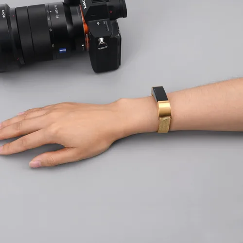 Miniatura 5 de Bandas de metal compatibles con Fitbit Alta/Fitbit Alta HR, malla de bucle de acero inoxidable transpirable, pulsera magnética ajustable