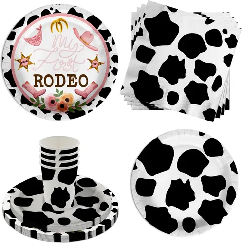 Miniatura 11 de 2º cumpleaños de Rodeo – 32 piezas desechables para fiestas – Decoraciones para niña Cowgirl Second Birthday – Platos de papel grandes de 9 pulgadas