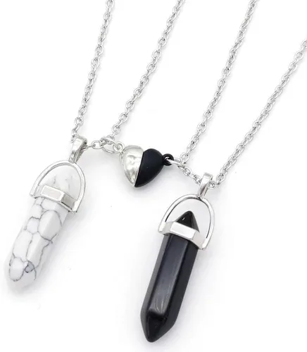 Miniatura 13 de Collar magnético de corazón dividido a juego para parejas, colgante de atracción mutua de cristal, regalo de joyería de amistad para mejores amigos