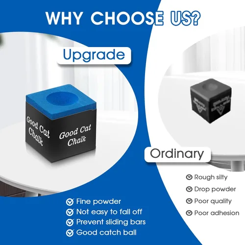 Miniatura 7 de Nano - Tiza para taco de billar profesional, paquetes a granel disponibles (12 unidades, 24 unidades, 144 unidades), agarre duradero, antimiscue