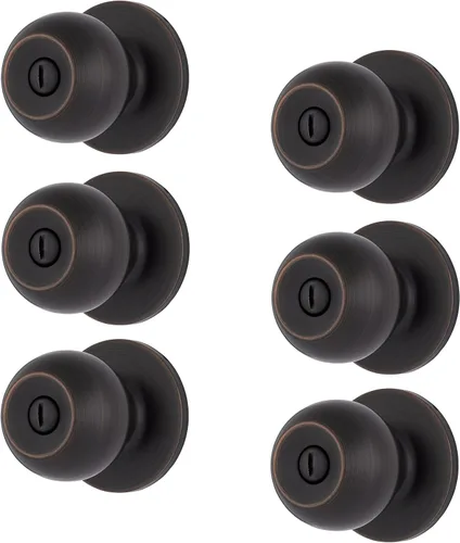 Miniatura 17 de BRINKS Pomos de puerta interiores, pomos de puerta de bola de transición sin bloqueo, negro mate para decoración tradicional y de transición