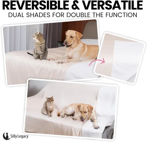 Miniatura 2 de Funda protectora impermeable o forro delgada reversible para cama o sofá (tamaño individual de 90 x 55 pulgadas), para perros y gatos, bebés