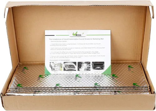 Miniatura 7 de uxcell 2 unids 80mil 5sqft coche amortiguador de sonido aislamiento térmico almohadilla butilo amortiguamiento autoadhesivo
