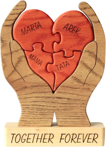 Miniatura 15 de Figura familiar de animales de madera personalizada con 1-8 nombres, bloques de nombres personalizados de animales para abrazar, regalos de recuerdo