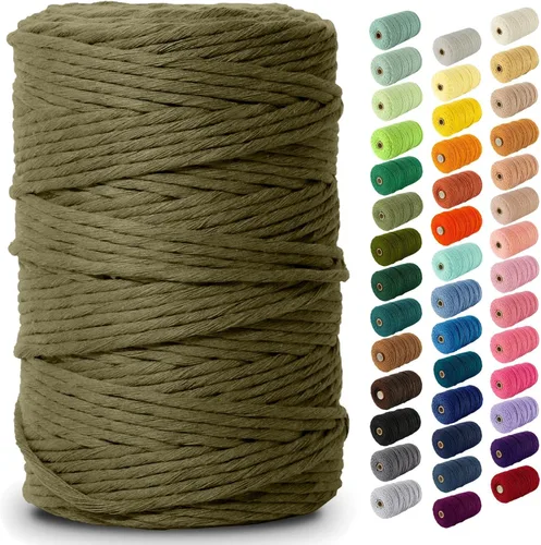 Miniatura 66 de Nook Theory - Cuerda de macramé de 3 mm, 220 yardas de cuerda de algodón, hilo de 4 mm y 5 mm, cuerda para manualidades, perfecta para colgantes