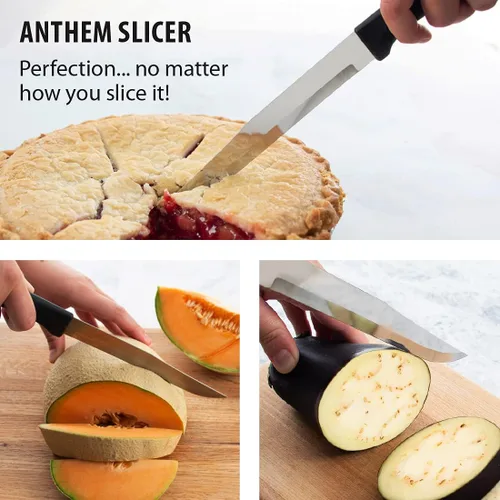 Miniatura 3 de RADA Anthem Series - Cuchillo de corte de acero inoxidable con mango ergonómico de resina negra, 11-5/8 pulgadas, paquete de 2