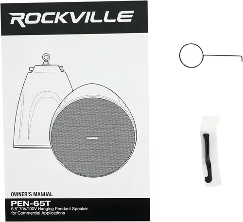 Miniatura 8 de Rockville PEN-65T - Altavoces colgantes negros de 6.5 pulgadas, 70 V/100 V, para restaurantes, bares o espacios comerciales, opción de 45 W 8