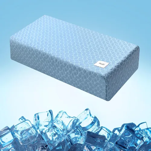 Miniatura 12 de HARBOREST Almohada Cubo Refrescante - Almohada para Dormir de Lado para Dolor de Cuello y Hombro, Almohada de Espuma Viscoelástica Cubo Pro con Azul