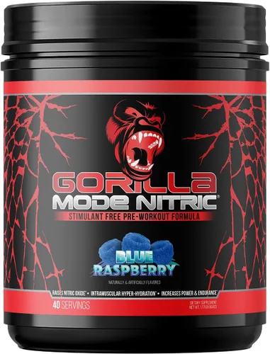 Miniatura 6 de Gorilla Mode Nitric - Preentrenamiento Sin Estimulantes Mejorado – El Mejor Sabor y Más Efectivo Preentrenamiento Sin Estimulantes/Bombas Masivas ·